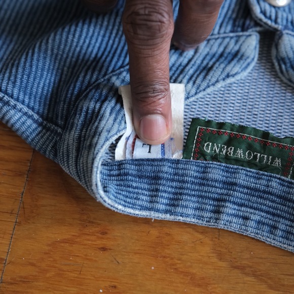 Willowbend Corduroy Vest Womens Blue Ribbed Button Front Western Boho Large - Picture 5 of 10